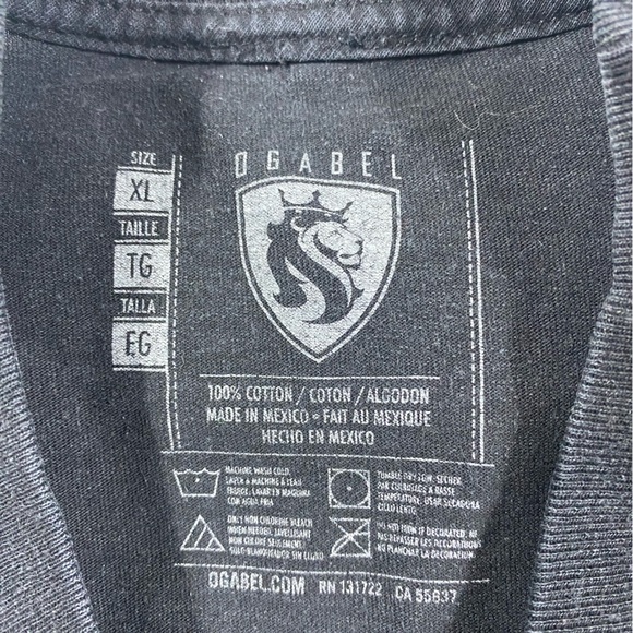 King Queen Skull T-Shirt XL Black Grey White Streetwear Hip Hop Cali Style - Picture 3 of 3